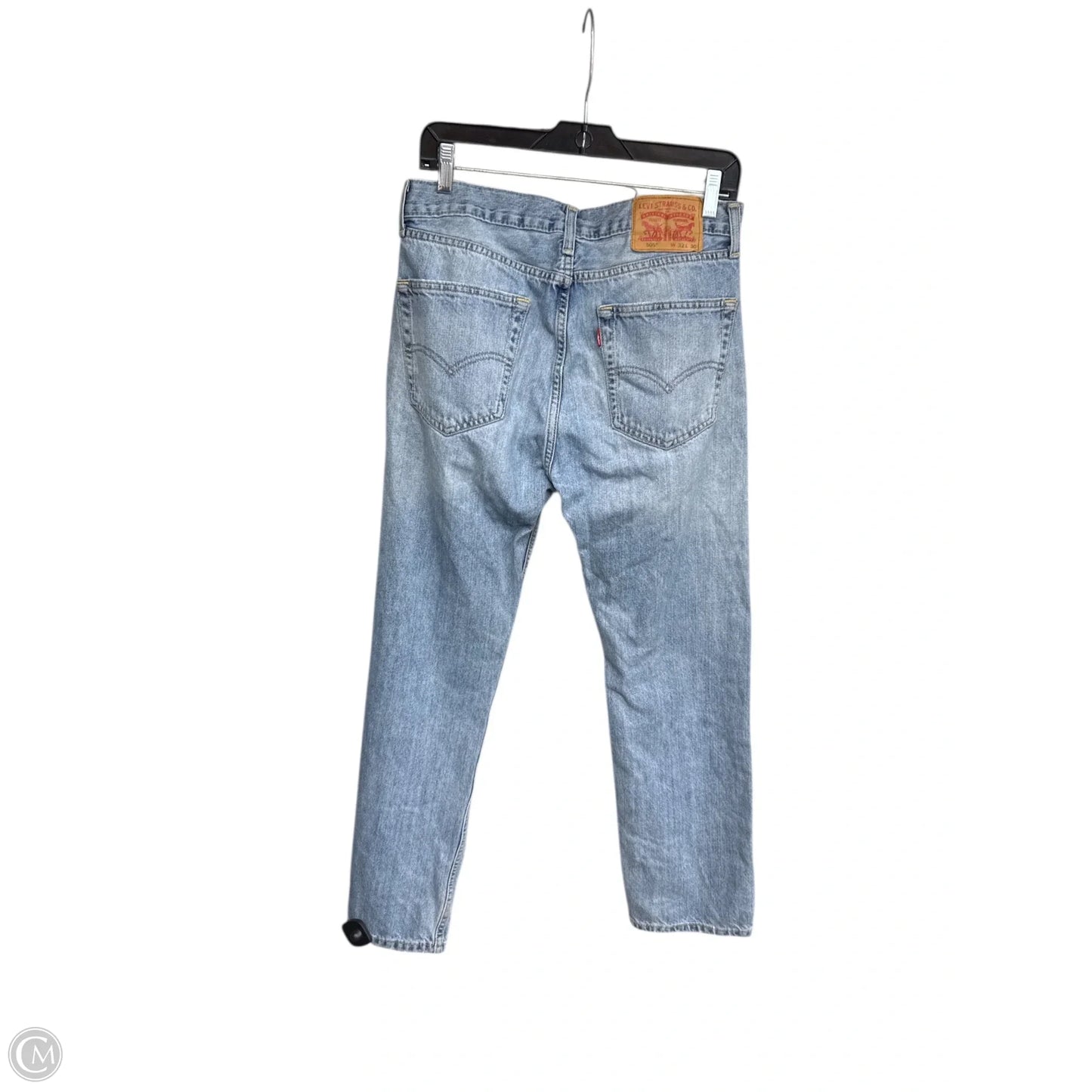 Jeans Straight By Levis In Blue Denim, Size: 14