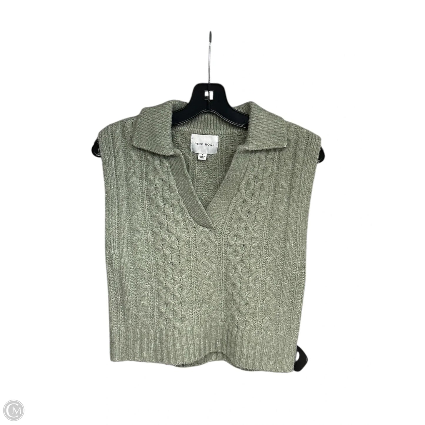 Vest Sweater By Pink Rose In Green, Size: S
