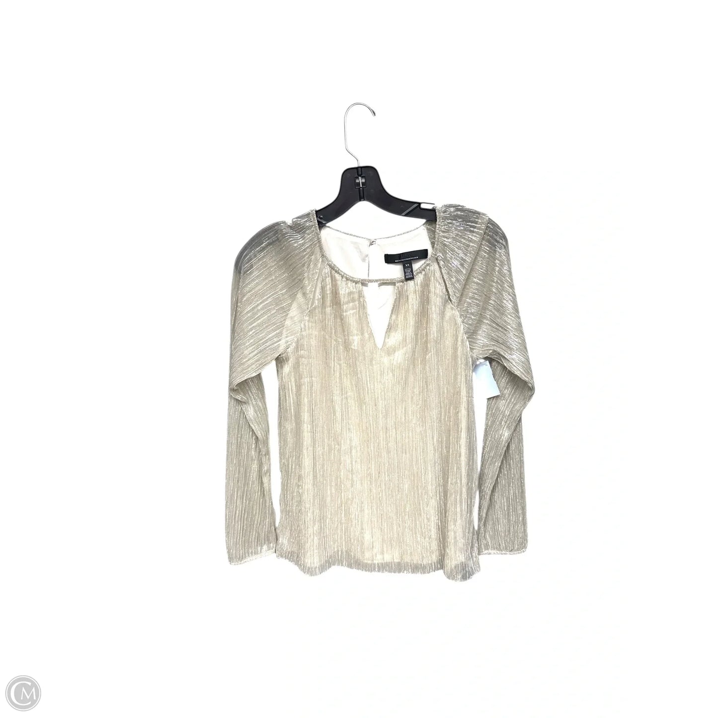 Blouse Long Sleeve By White House Black Market In Gold, Size: Xs