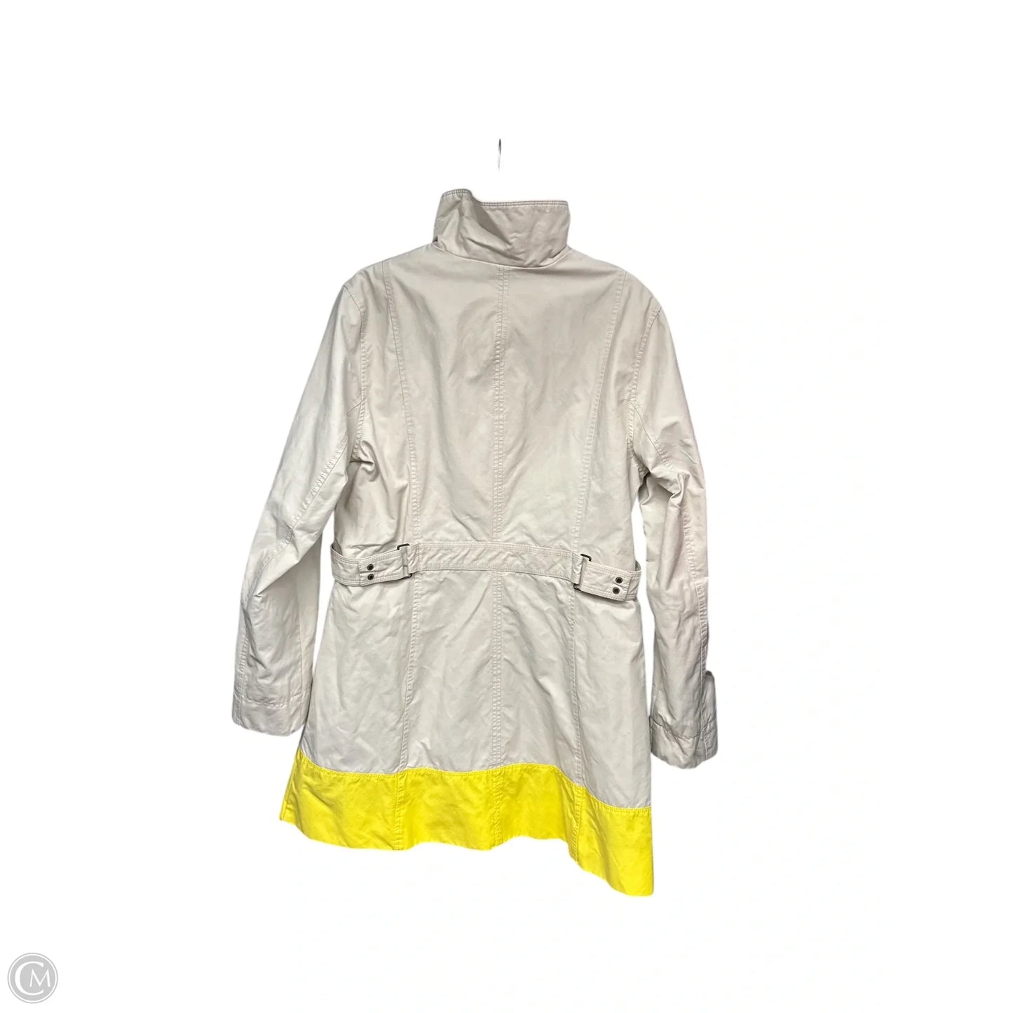 Jacket Windbreaker By Eddie Bauer In Tan & Yellow, Size: L