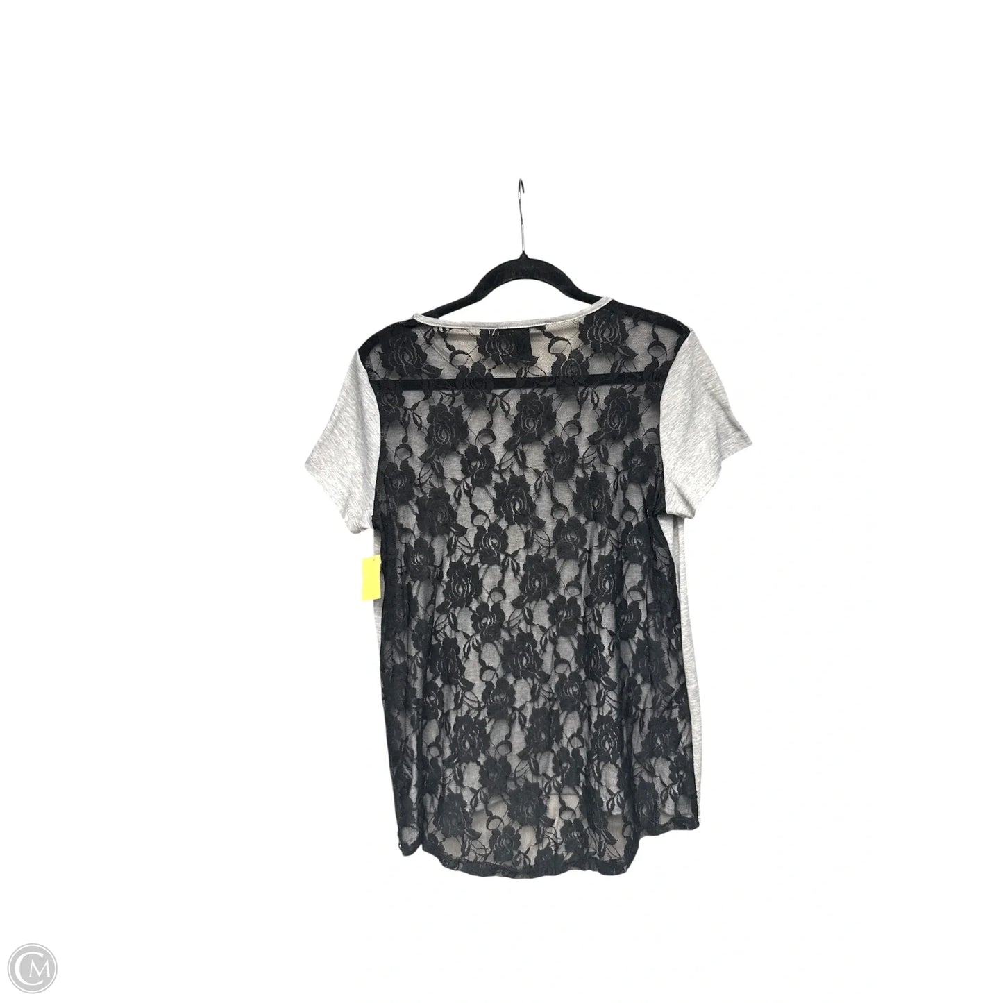 Top Short Sleeve By Forever 21 In Black & Grey, Size: M