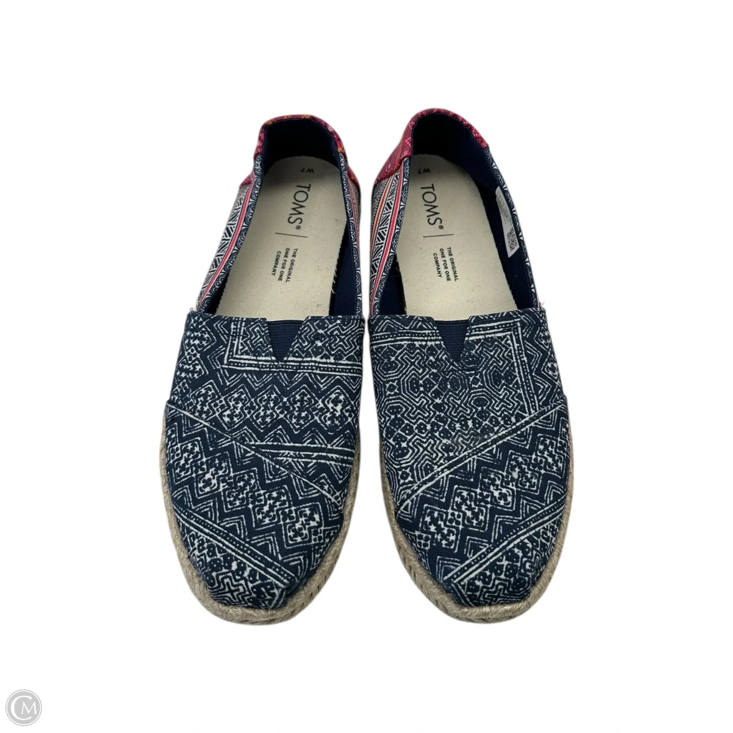 Shoes Flats By Toms In Blue & Pink, Size: 7
