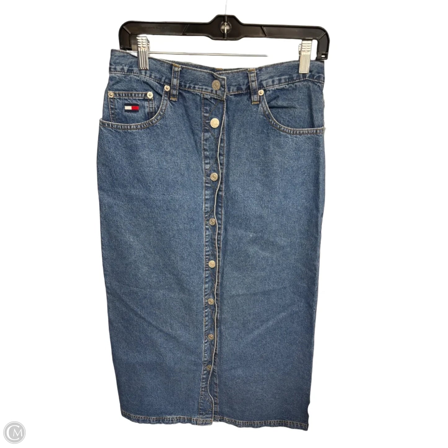 Skirt Maxi By Tommy Hilfiger In Blue Denim, Size: 10