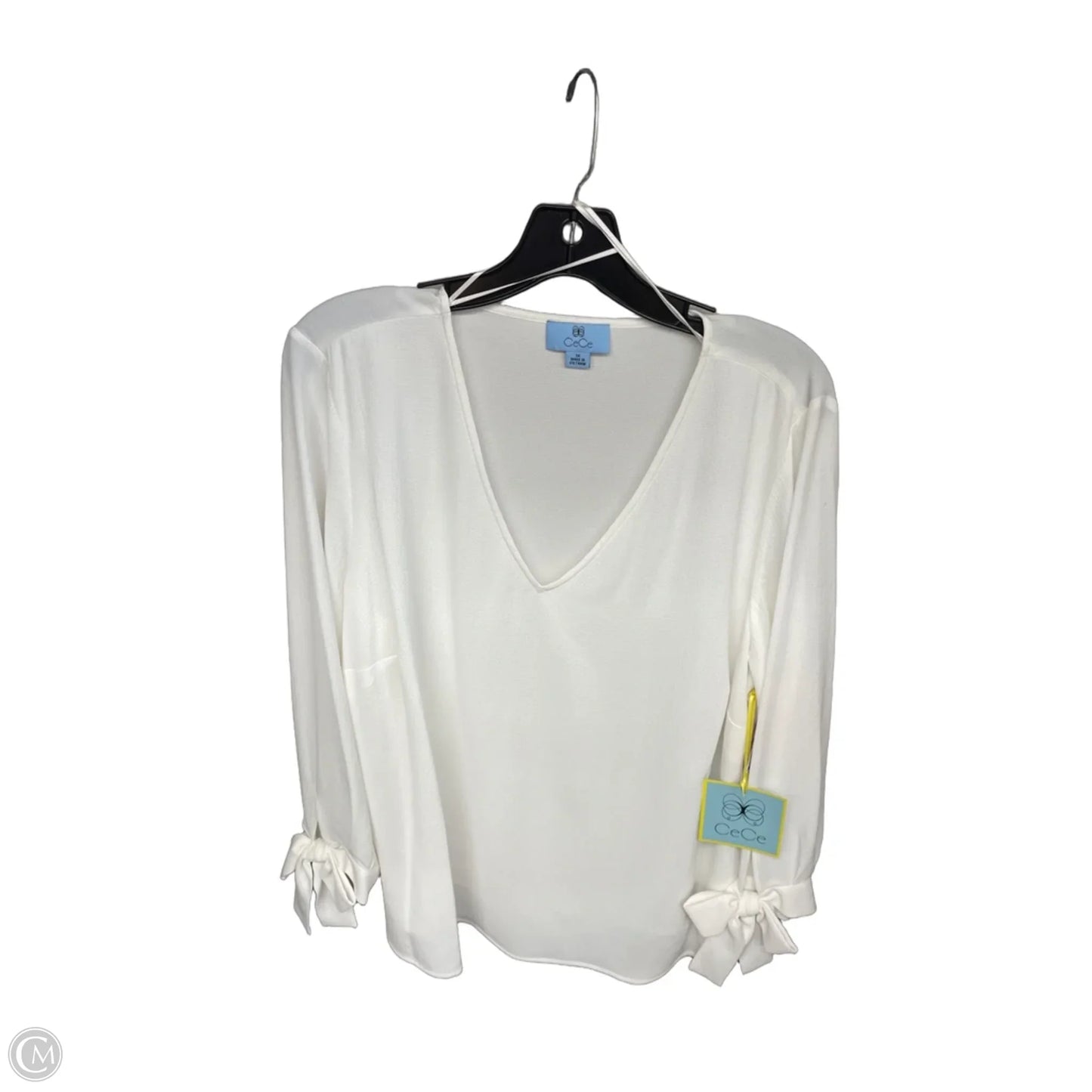 Blouse Long Sleeve By Cece In White, Size: 1x