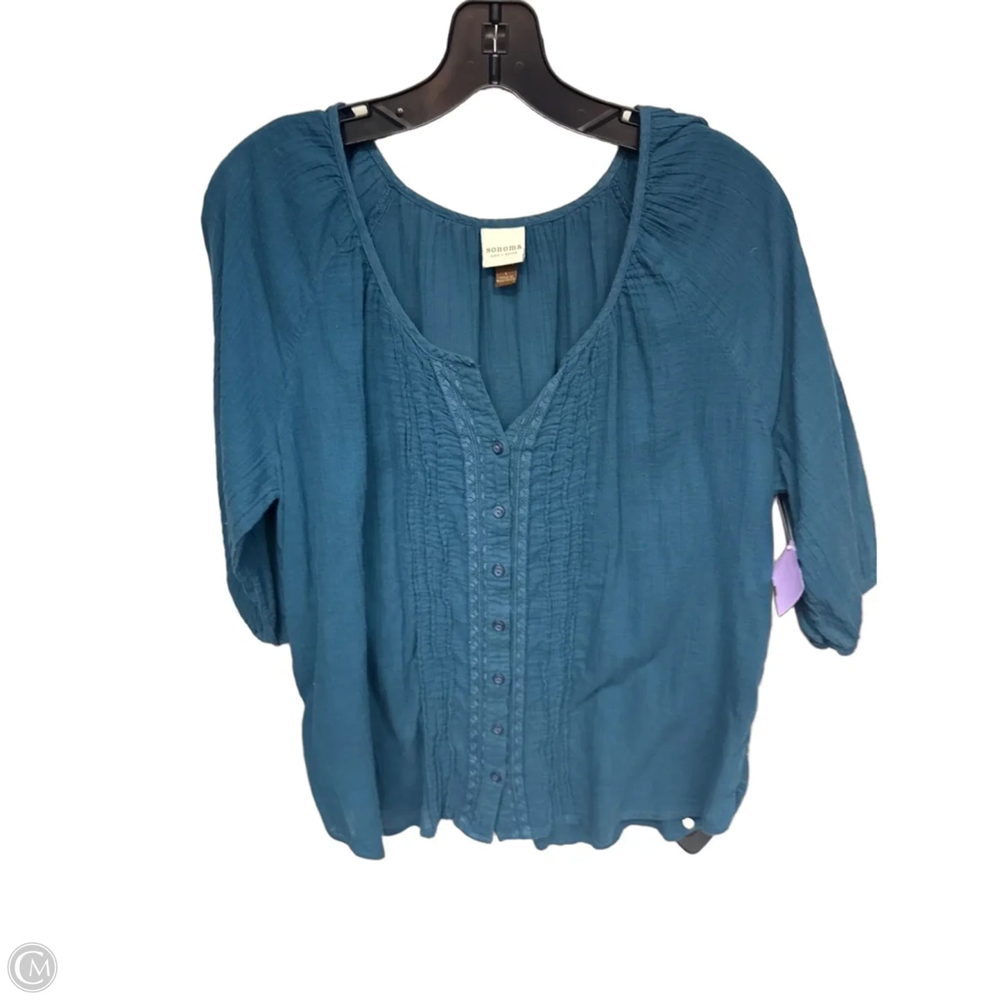 Top 3/4 Sleeve By Sonoma In Teal, Size: L