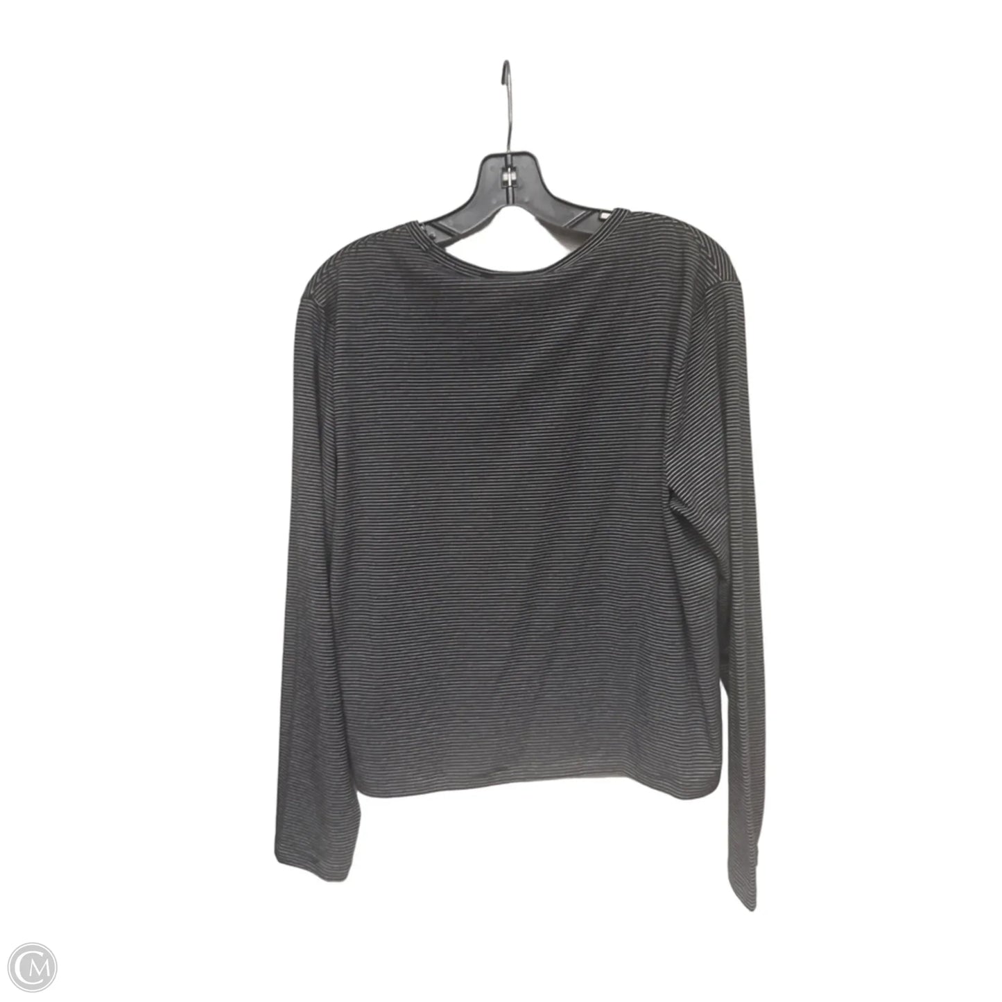 Athletic Top Long Sleeve Crewneck By Athleta In Black & White, Size: L