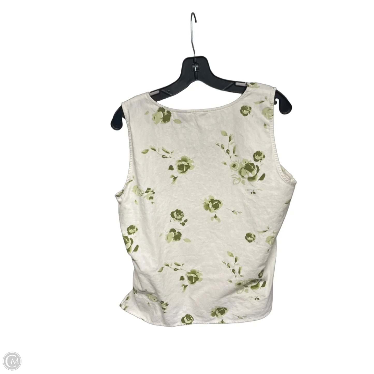 Top Sleeveless By Clothes Mentor In Green & White, Size: L