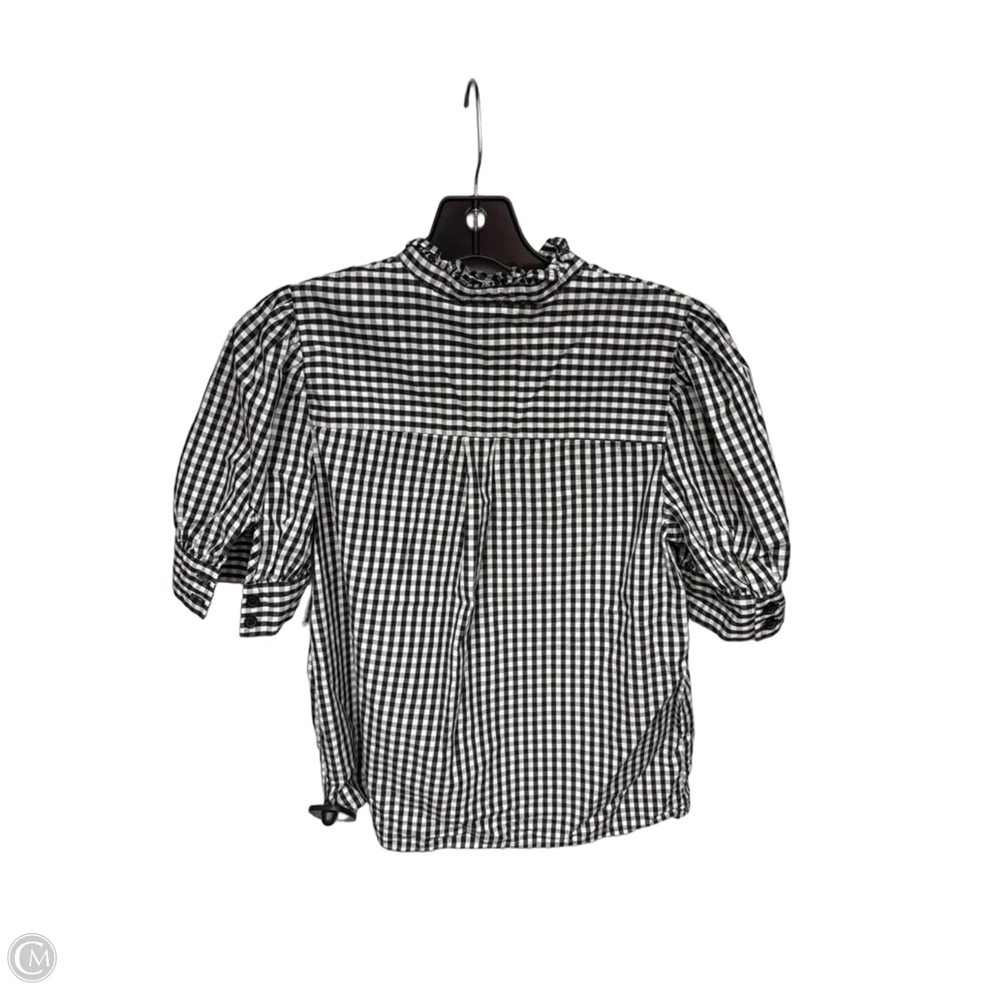 Top Short Sleeve By Who What Wear In Checkered Pattern, Size: Xs