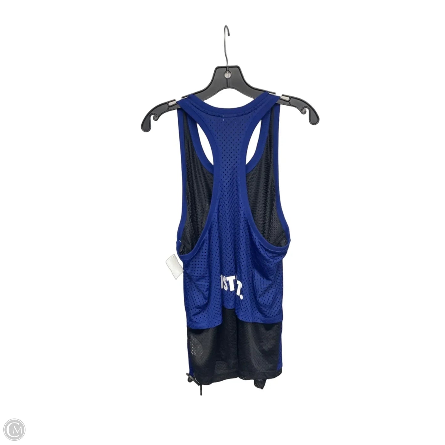 Athletic Tank Top By Nike Apparel In Black & Blue, Size: Xl