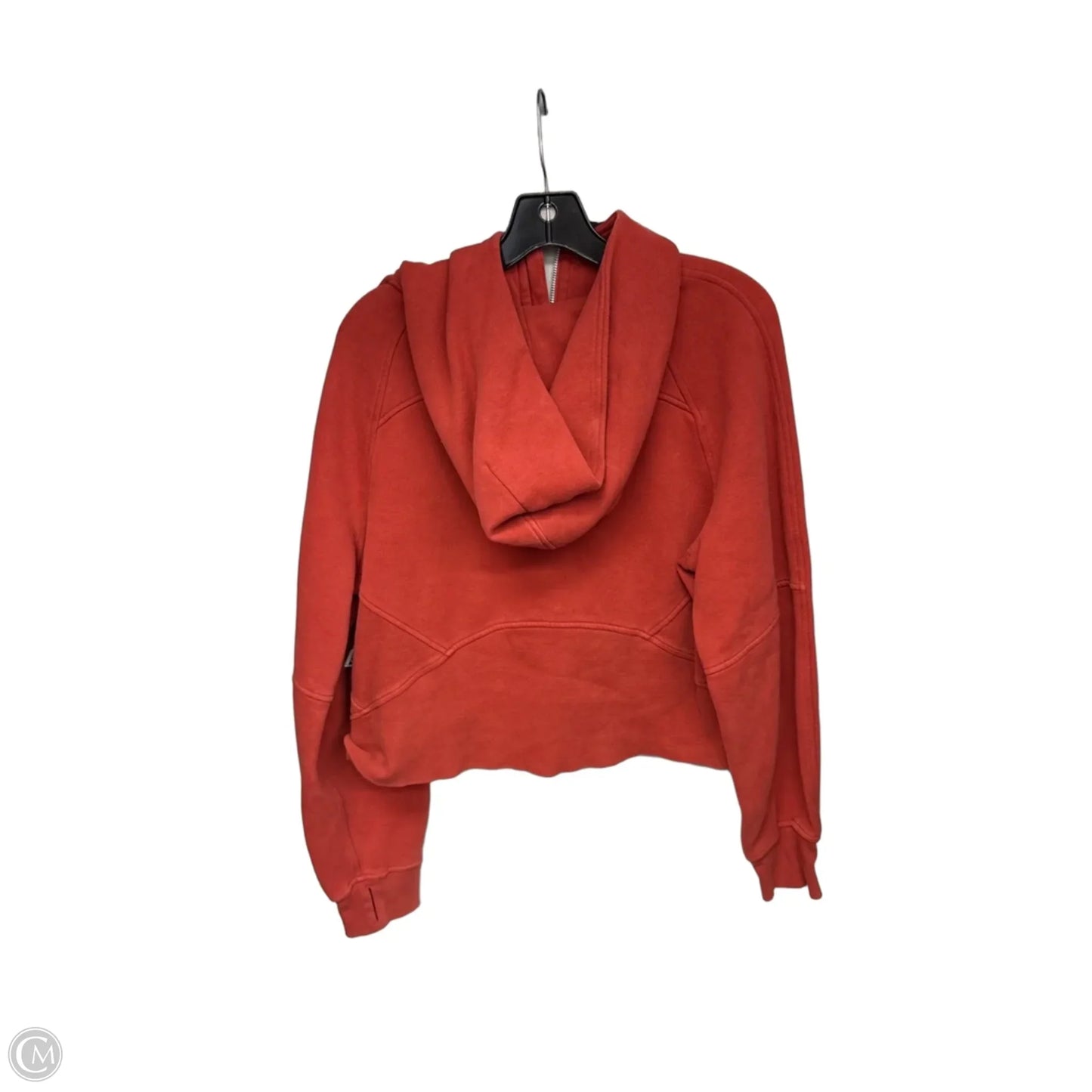 Athletic Sweatshirt Hoodie By Lululemon In Orange, Size: M