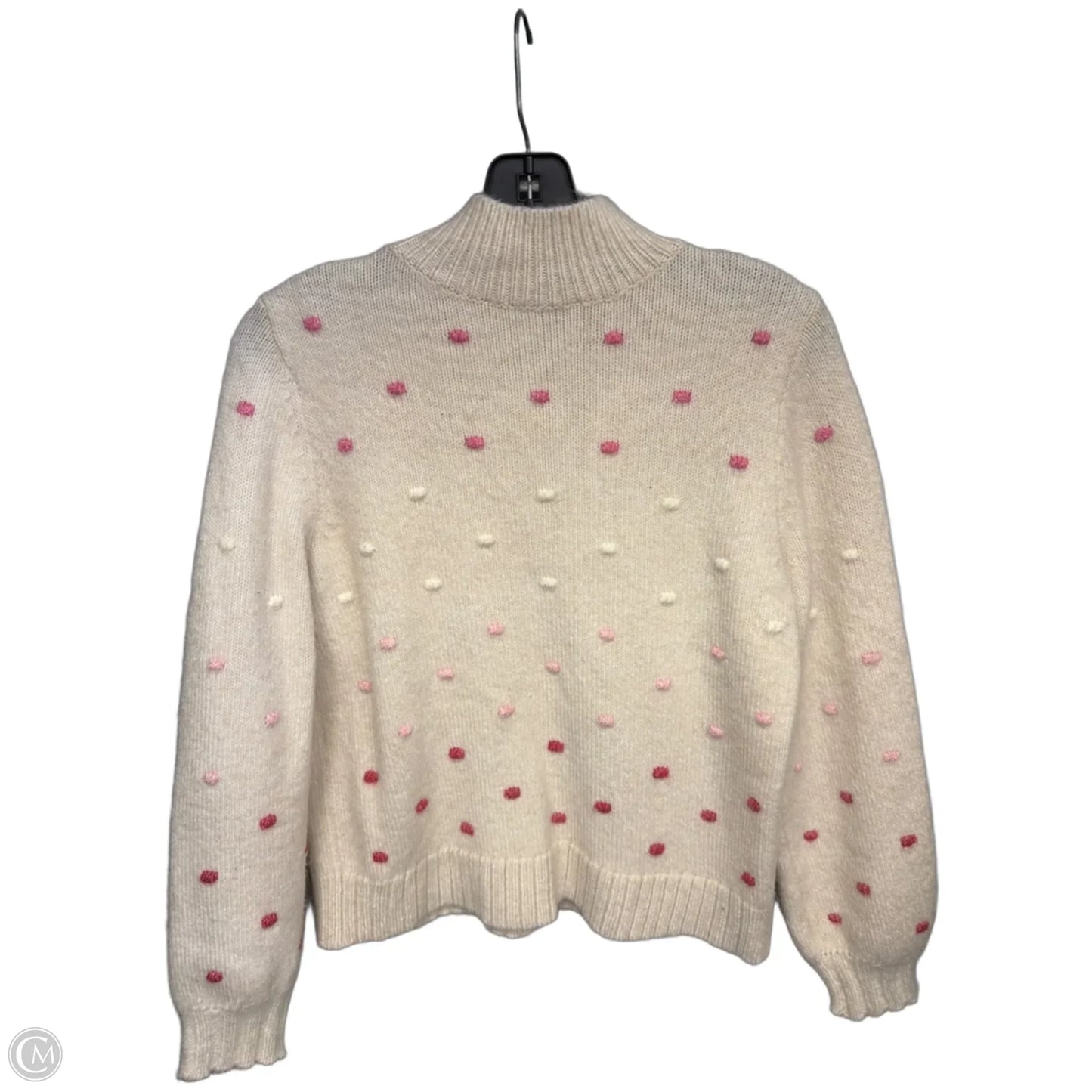 Sweater By Loft In Cream & Pink, Size: S