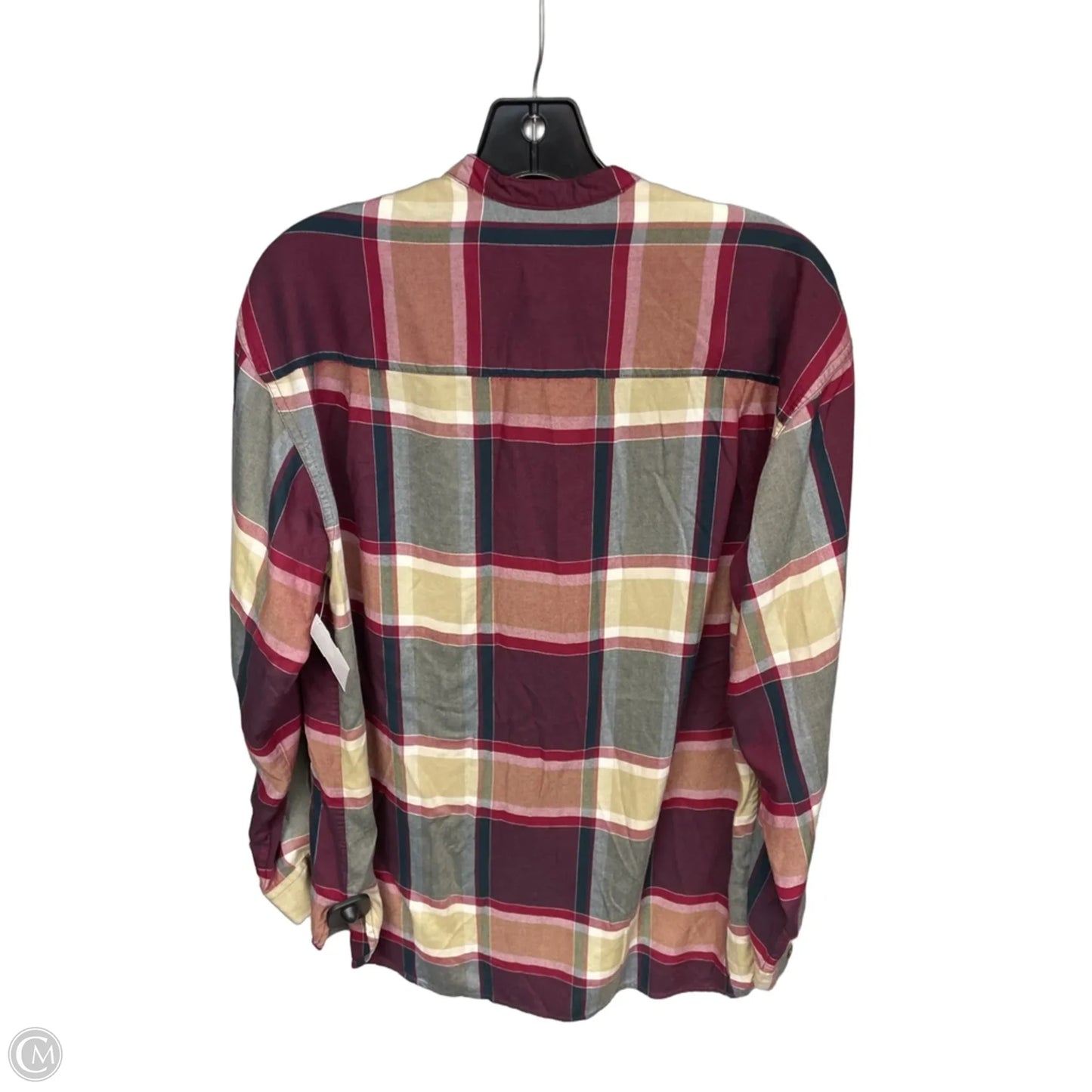 Top Long Sleeve By Eddie Bauer In Plaid Pattern, Size: S