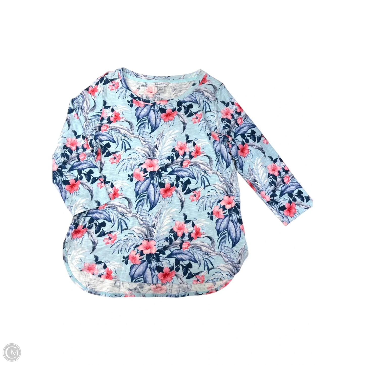 Top Short Sleeve By Tommy Bahama In Floral Print, Size: Large
