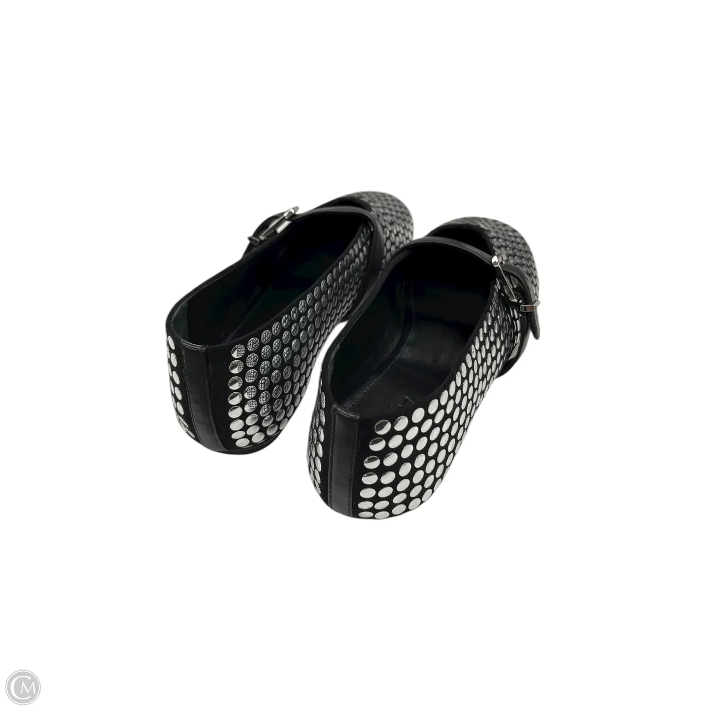 Shoes Flats By Schutz In Black & Silver, Size: 6.5
