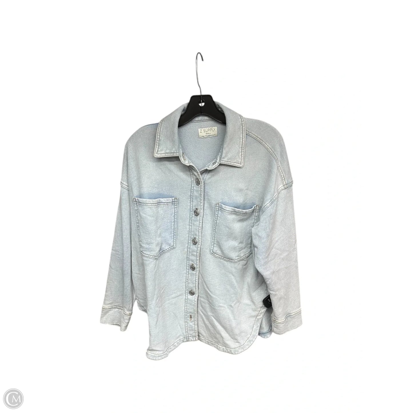 Jacket Shirt By Z Supply In Blue Denim, Size: S