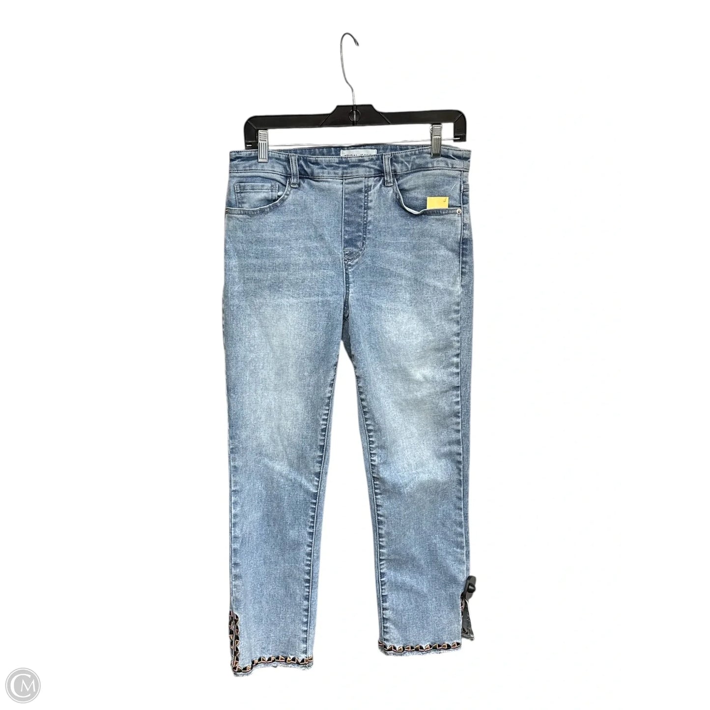 Jeans Cropped By Tribal In Blue Denim, Size: 8