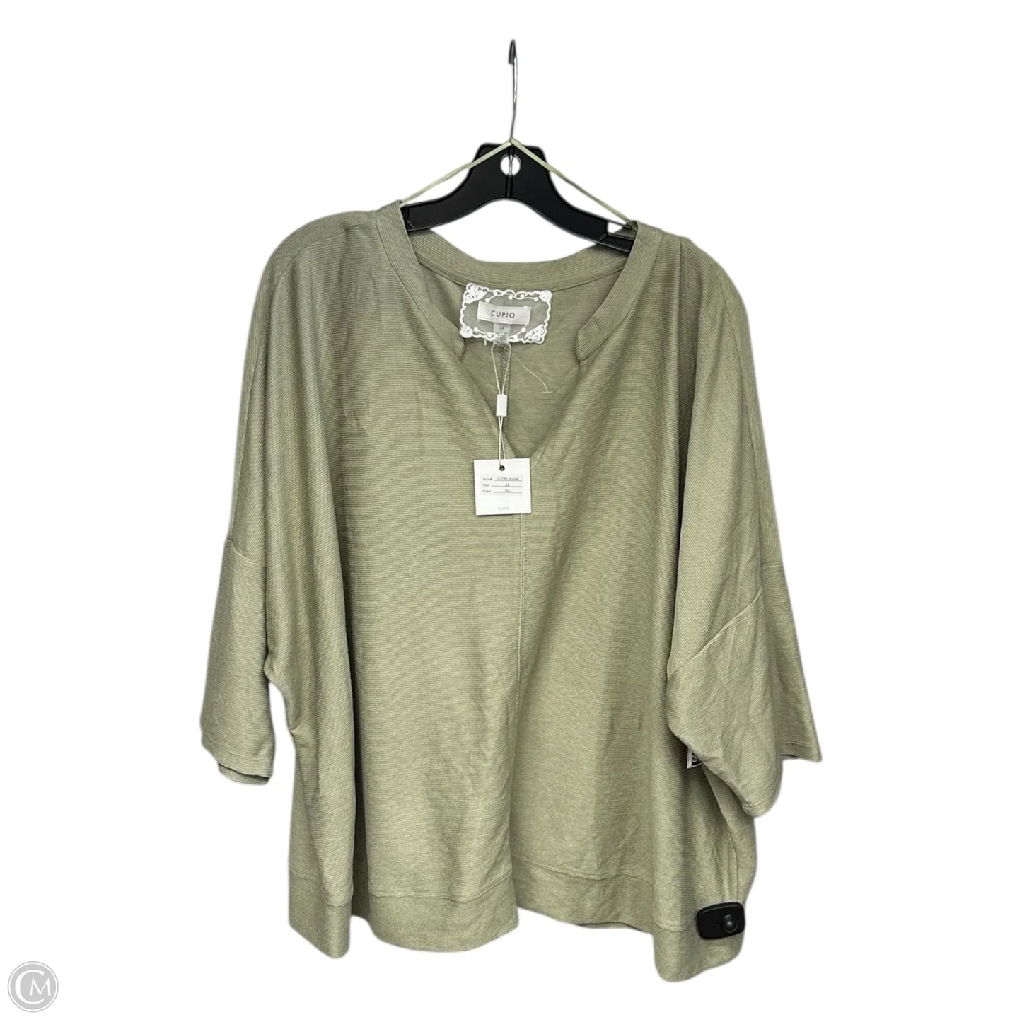 Top Short Sleeve By Cupio In Green, Size: 3x