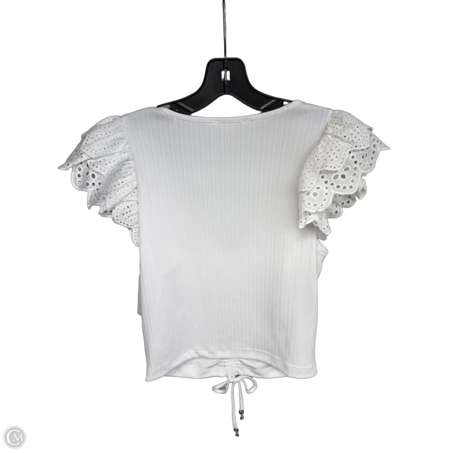 Top Short Sleeve By Guess In White, Size: L