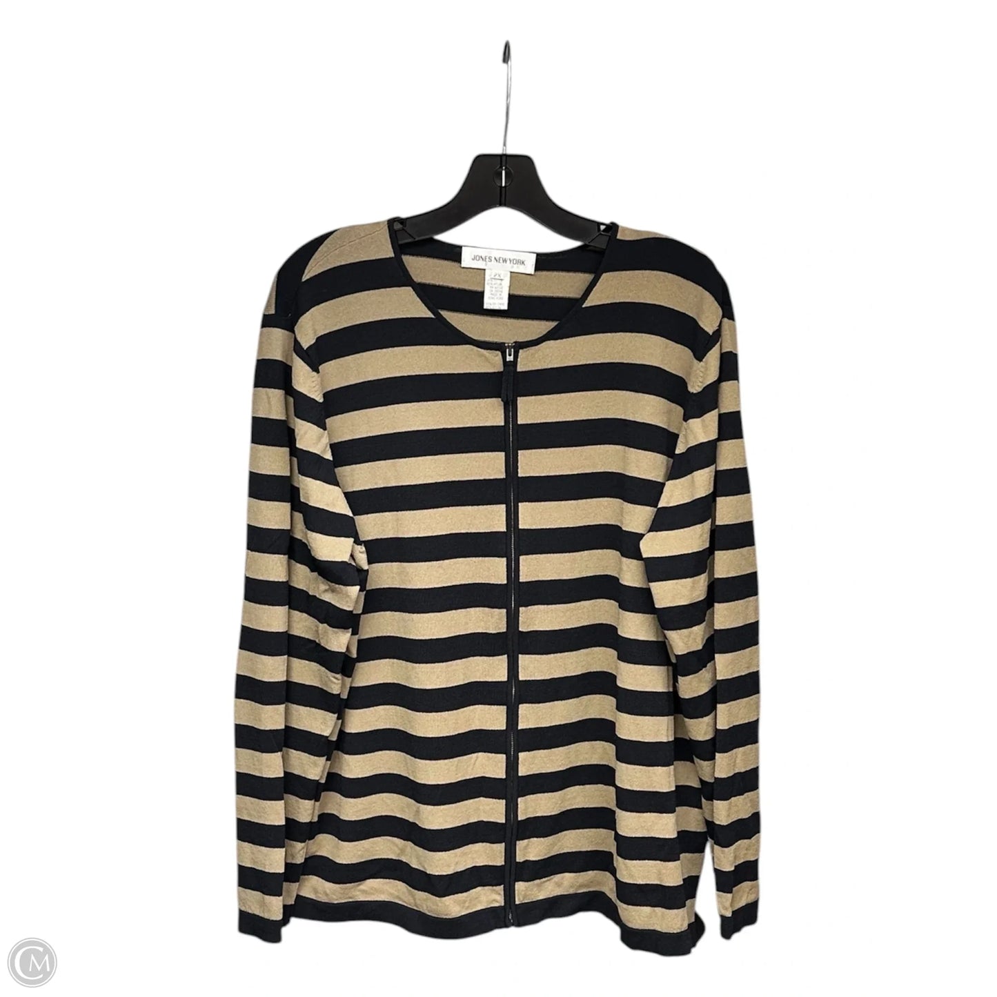Cardigan By Jones New York In Black & Tan, Size: 2x