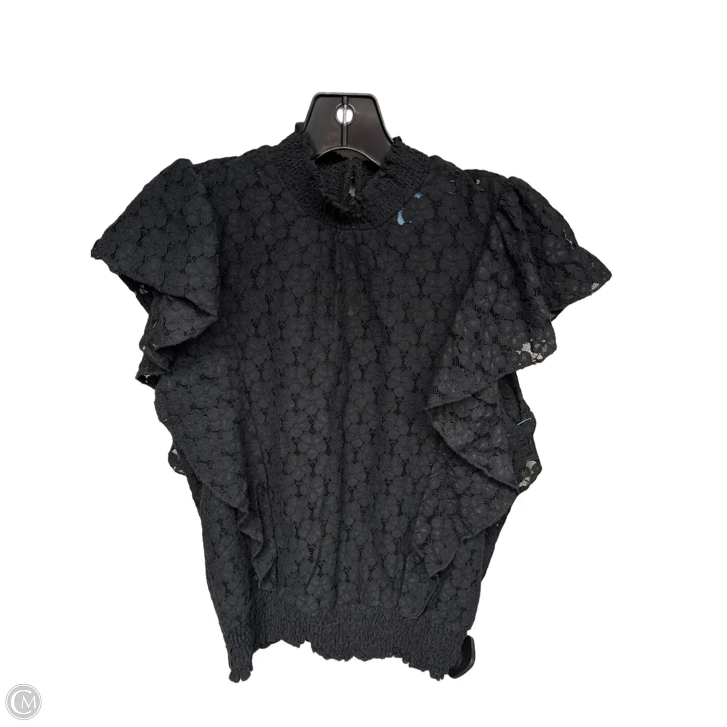 Top Short Sleeve By Cece In Black, Size: M