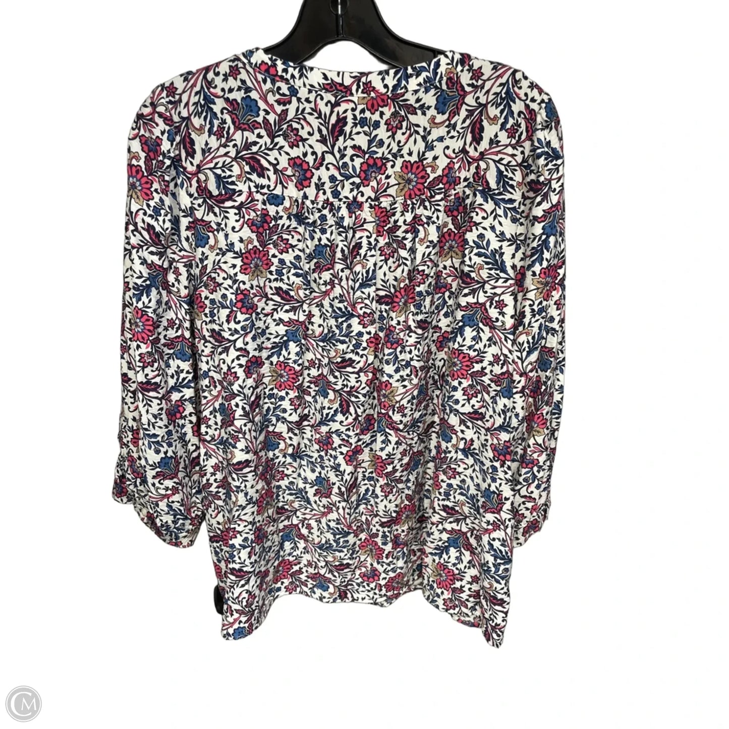 Top 3/4 Sleeve By St Johns Bay In Floral Print, Size: L