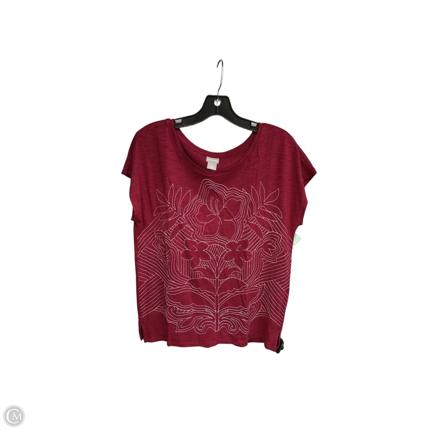 Top Short Sleeve By Chicos In Red, Size: M