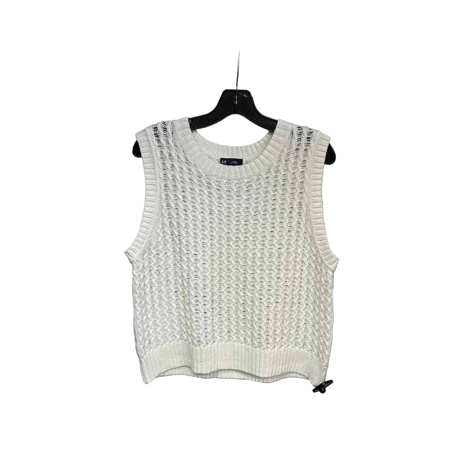 Top Sleeveless By Gap In White, Size: L