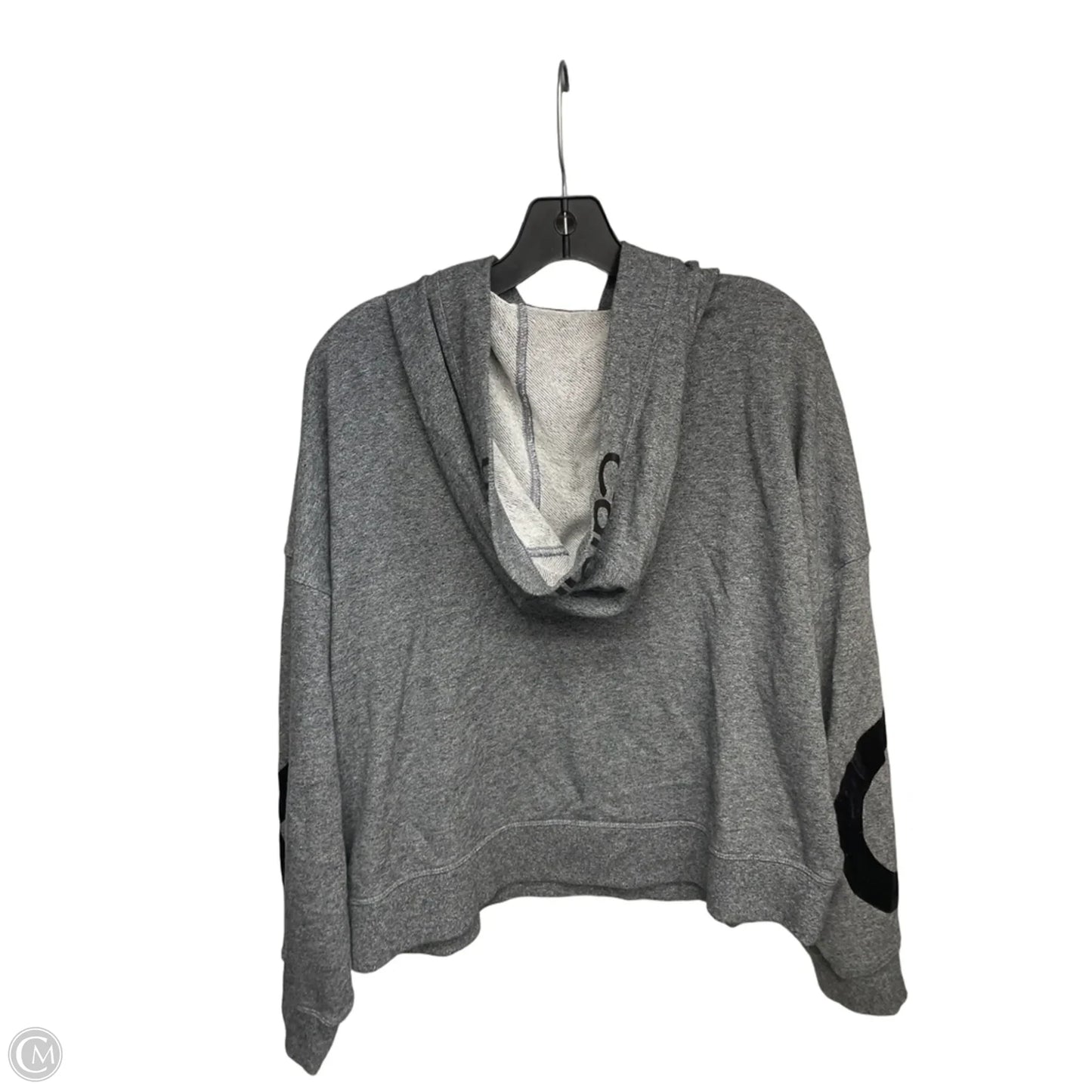 Athletic Sweatshirt Hoodie By Calvin Klein In Grey, Size: L