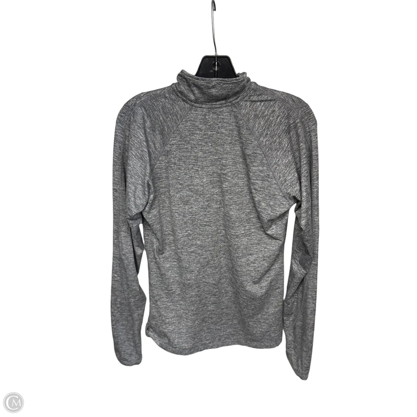 Athletic Top Long Sleeve Collar By Nike Apparel In Grey, Size: M