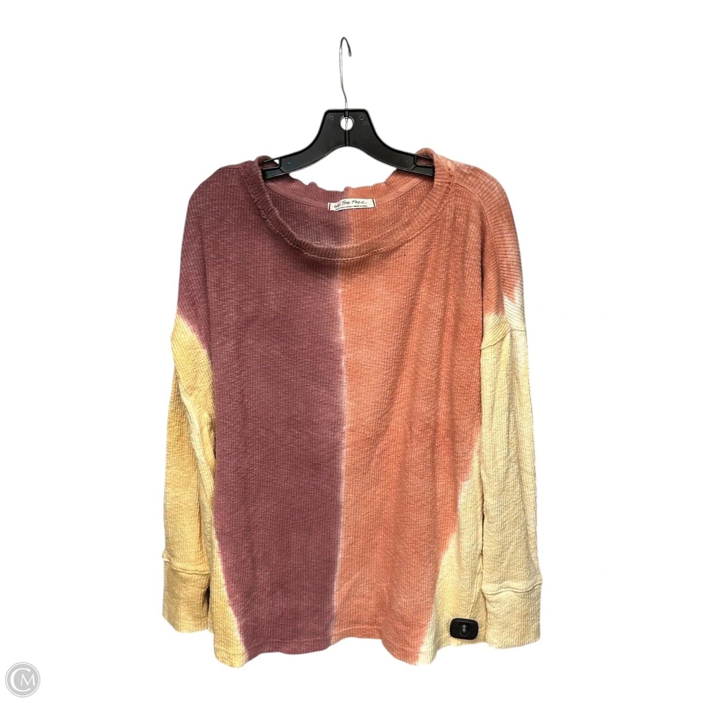 Top Long Sleeve By We The Free In Orange & Yellow, Size: S
