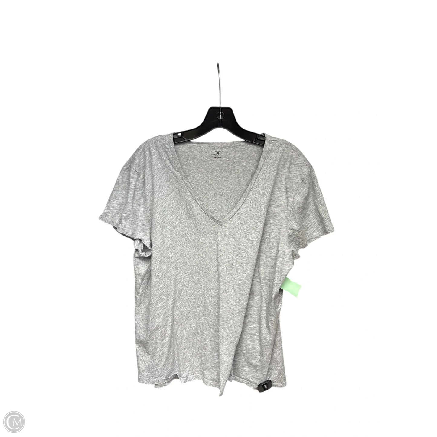 Top Short Sleeve By Loft In Grey, Size: Xl