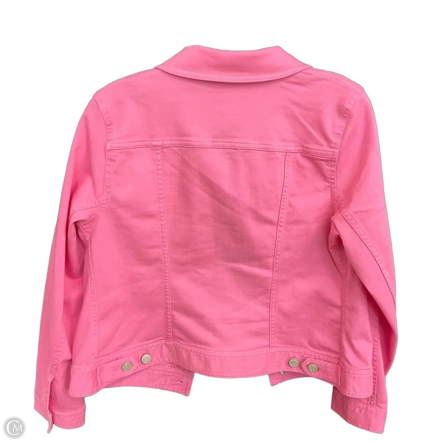 Jacket Denim By Talbots In Pink Denim, Size: Mp