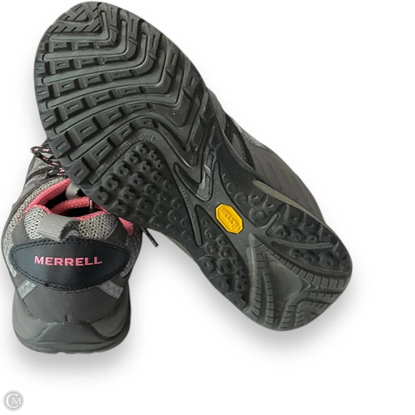 Shoes Hiking By Merrell In Grey & Pink, Size: 8