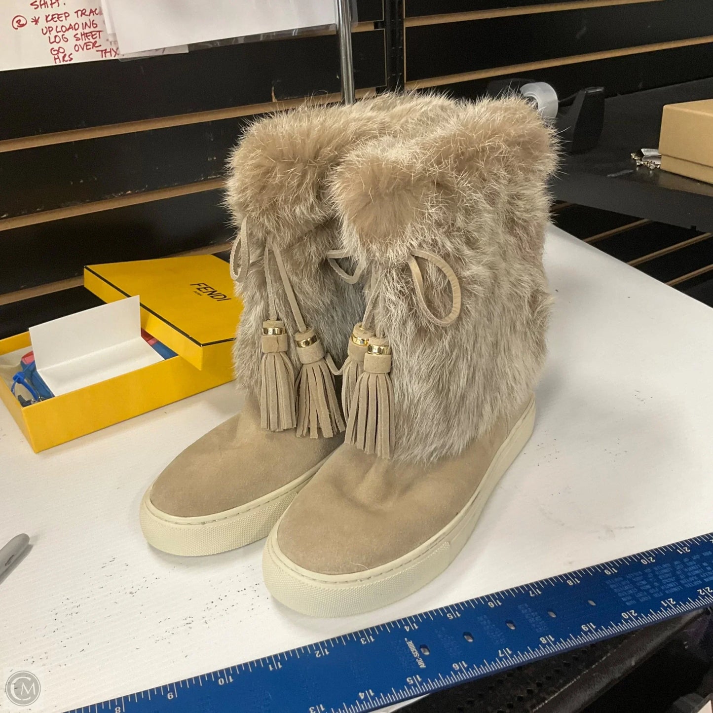 Boots Designer By Tory Burch In Beige, Size: 9