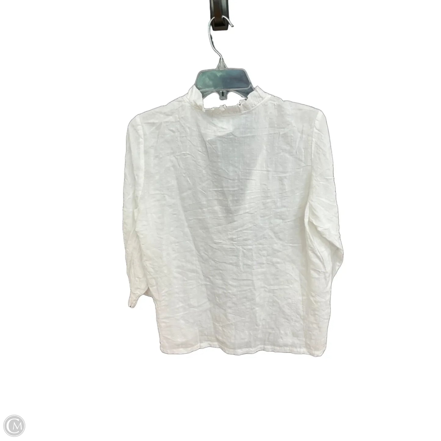 Top Long Sleeve By Cmb In White, Size: M