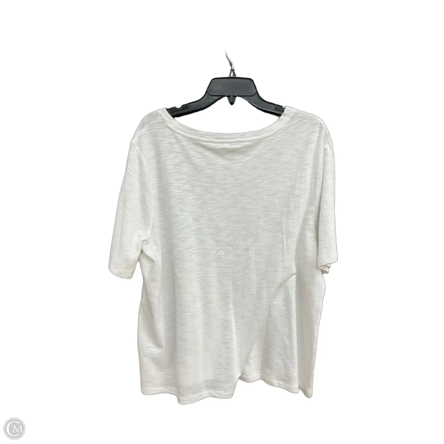 Top Short Sleeve By Talbots In White, Size: 2x