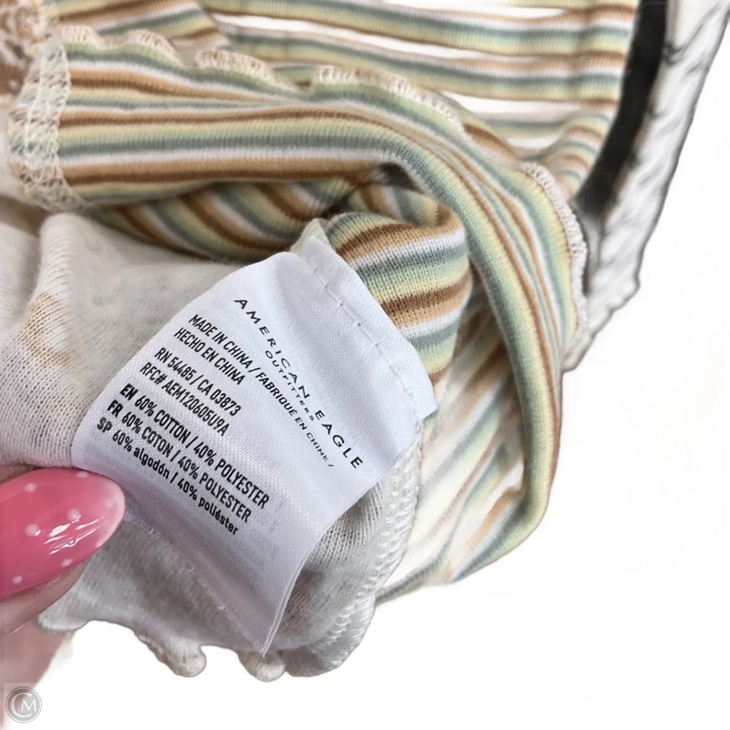 Top Long Sleeve By American Eagle In Cream, Size: S