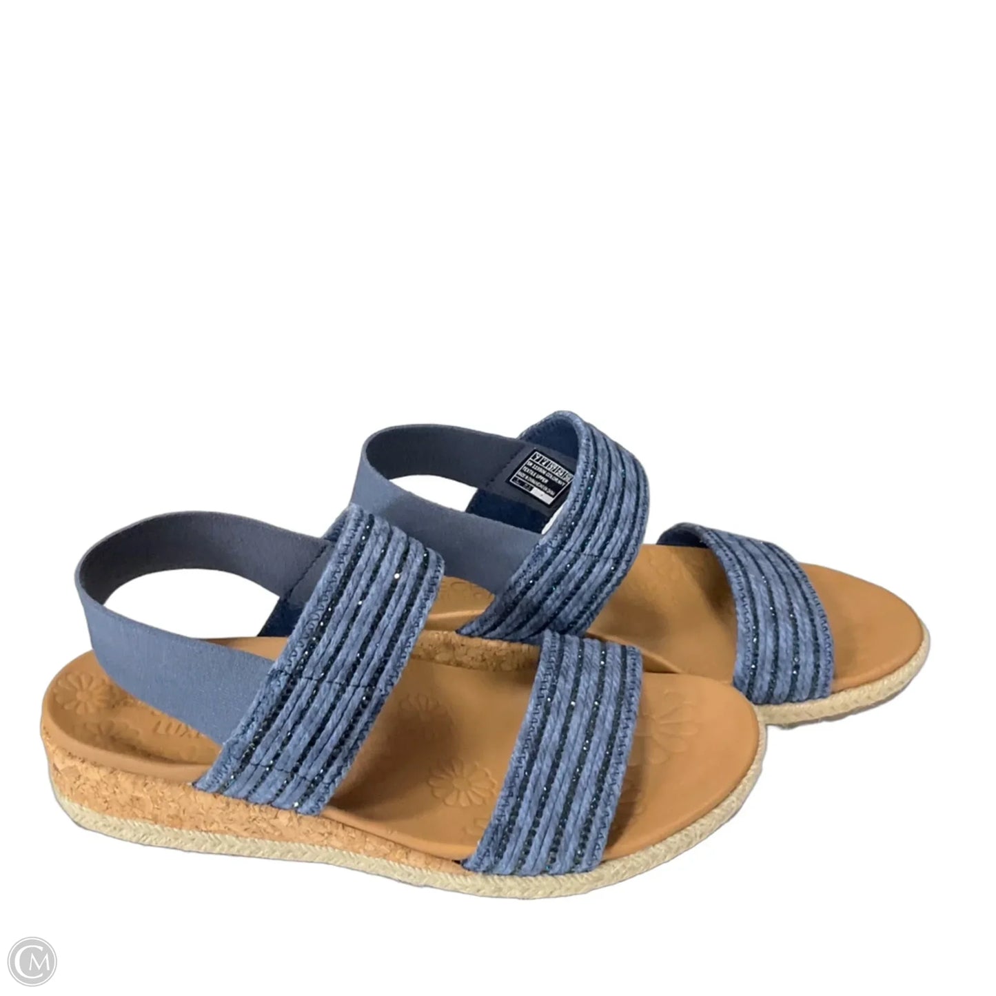 Sandals Heels Wedge By Skechers In Blue, Size: 7