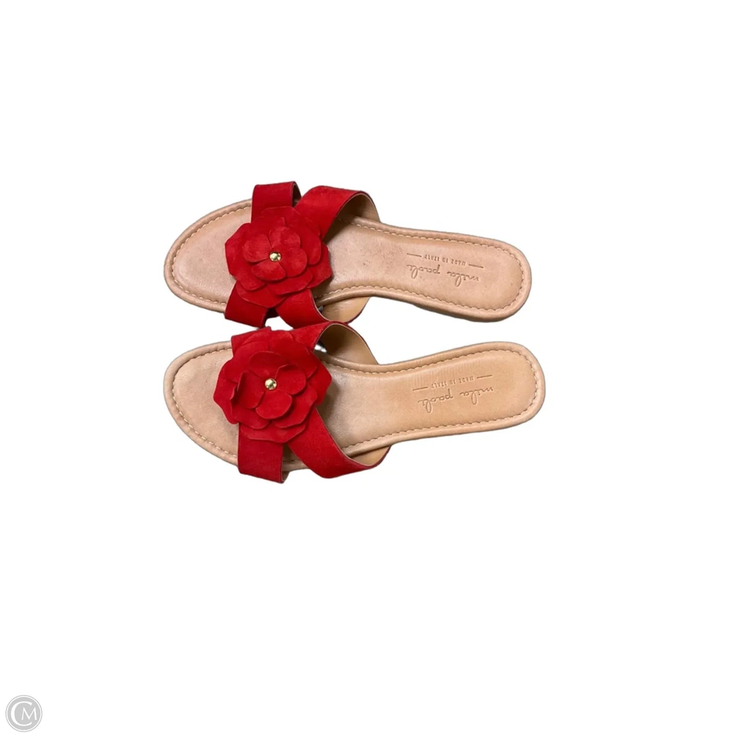 Sandals Flats By Cmb In Red & Tan, Size: 8.5