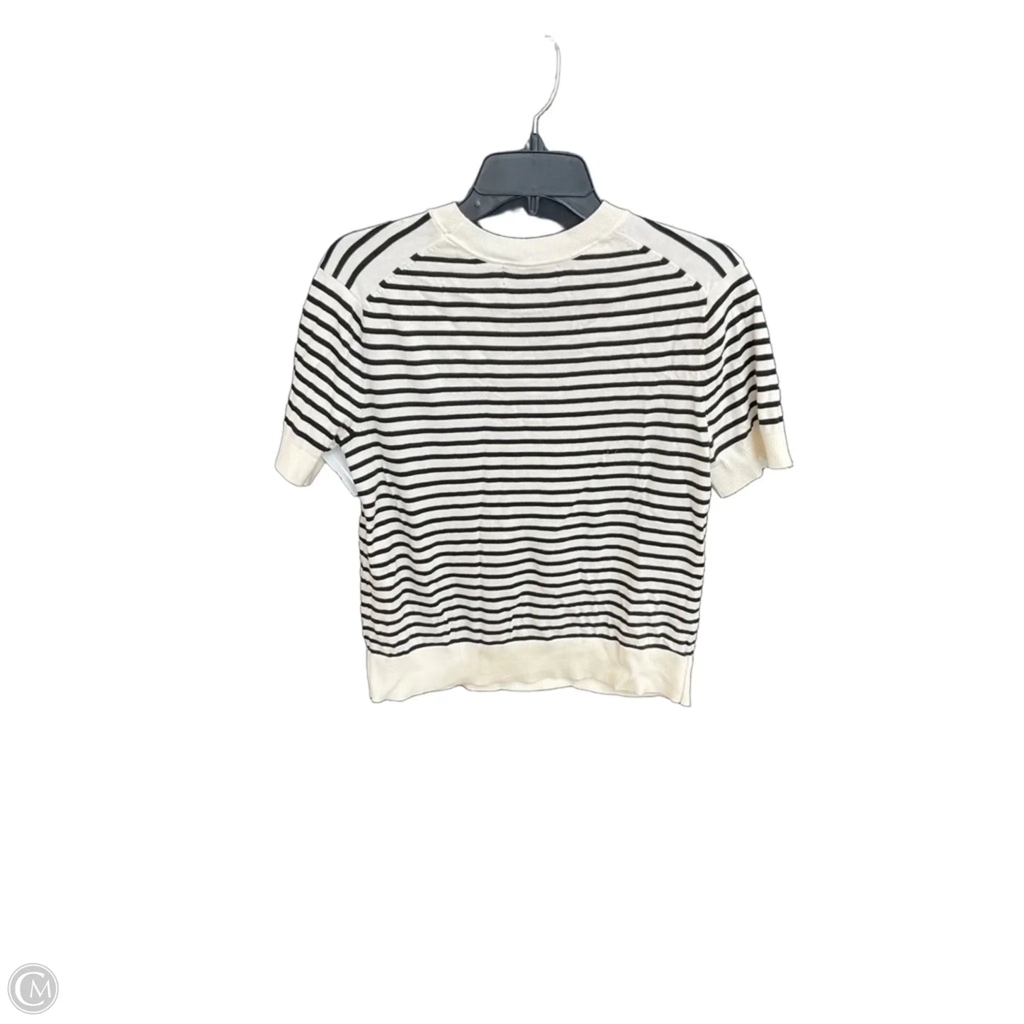 Top Short Sleeve By Banana Republic In Striped Pattern, Size: S