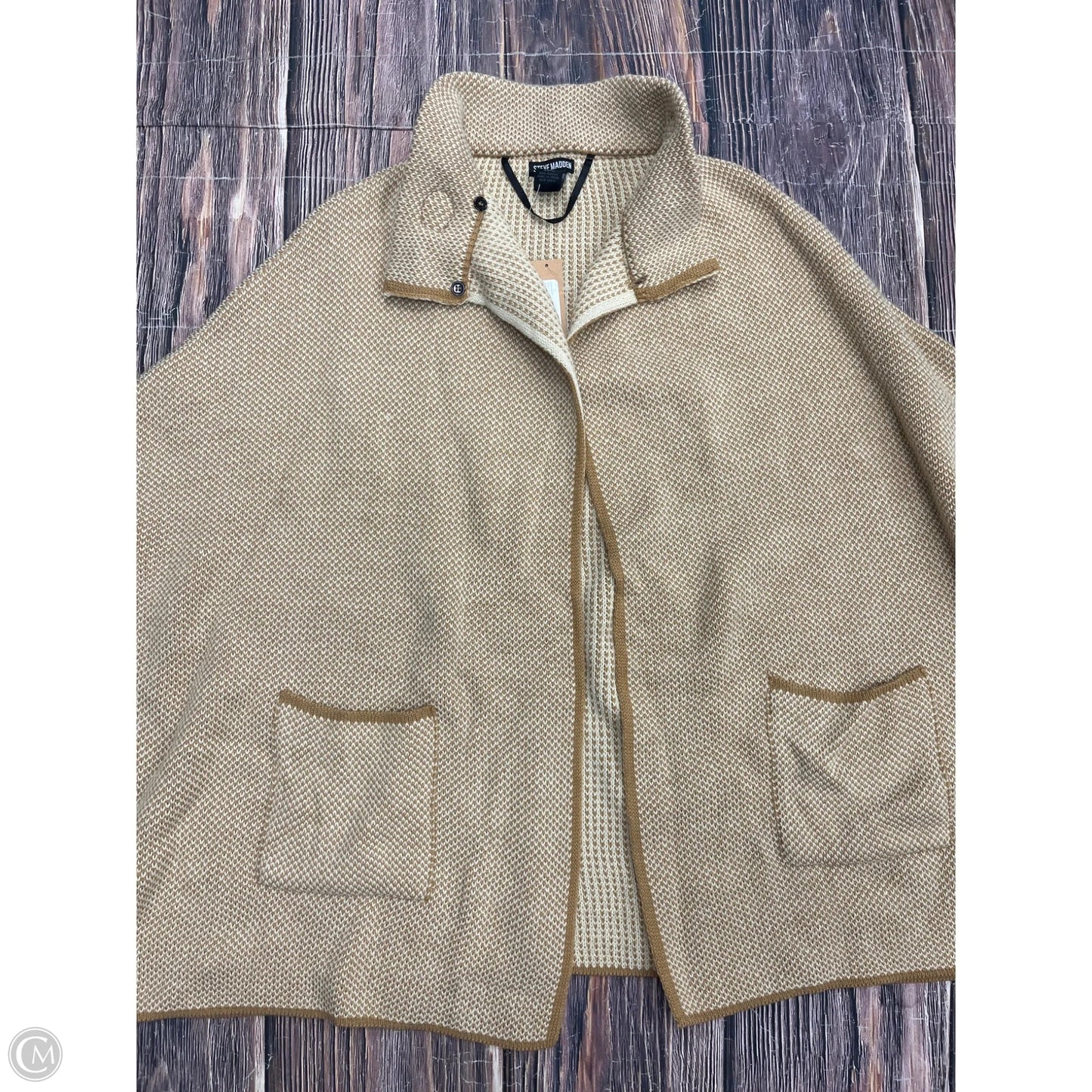 Sweater Cardigan By Steve Madden In Tan, Size: M