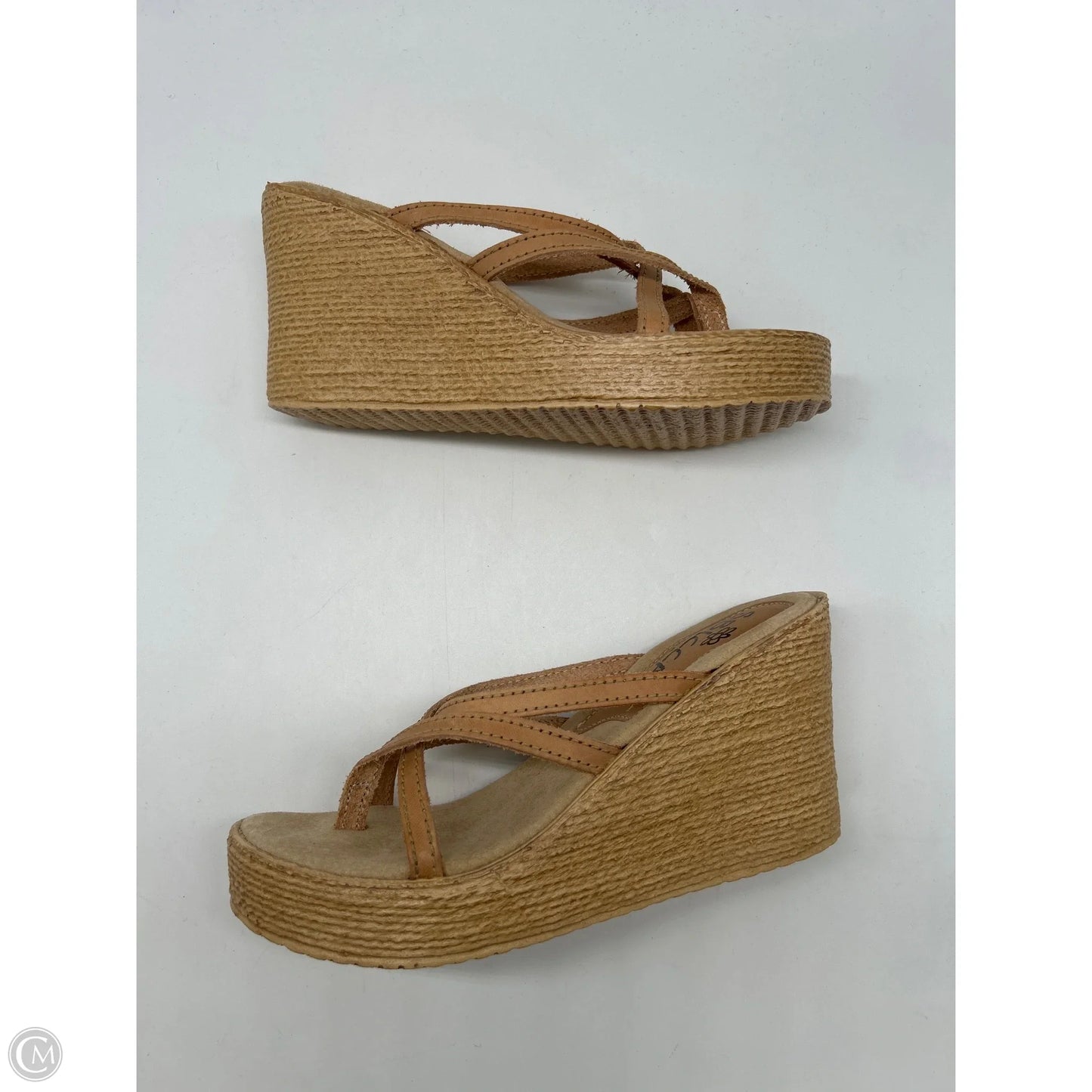 Sandals Heels Wedge By Sbicca In Tan, Size: 8