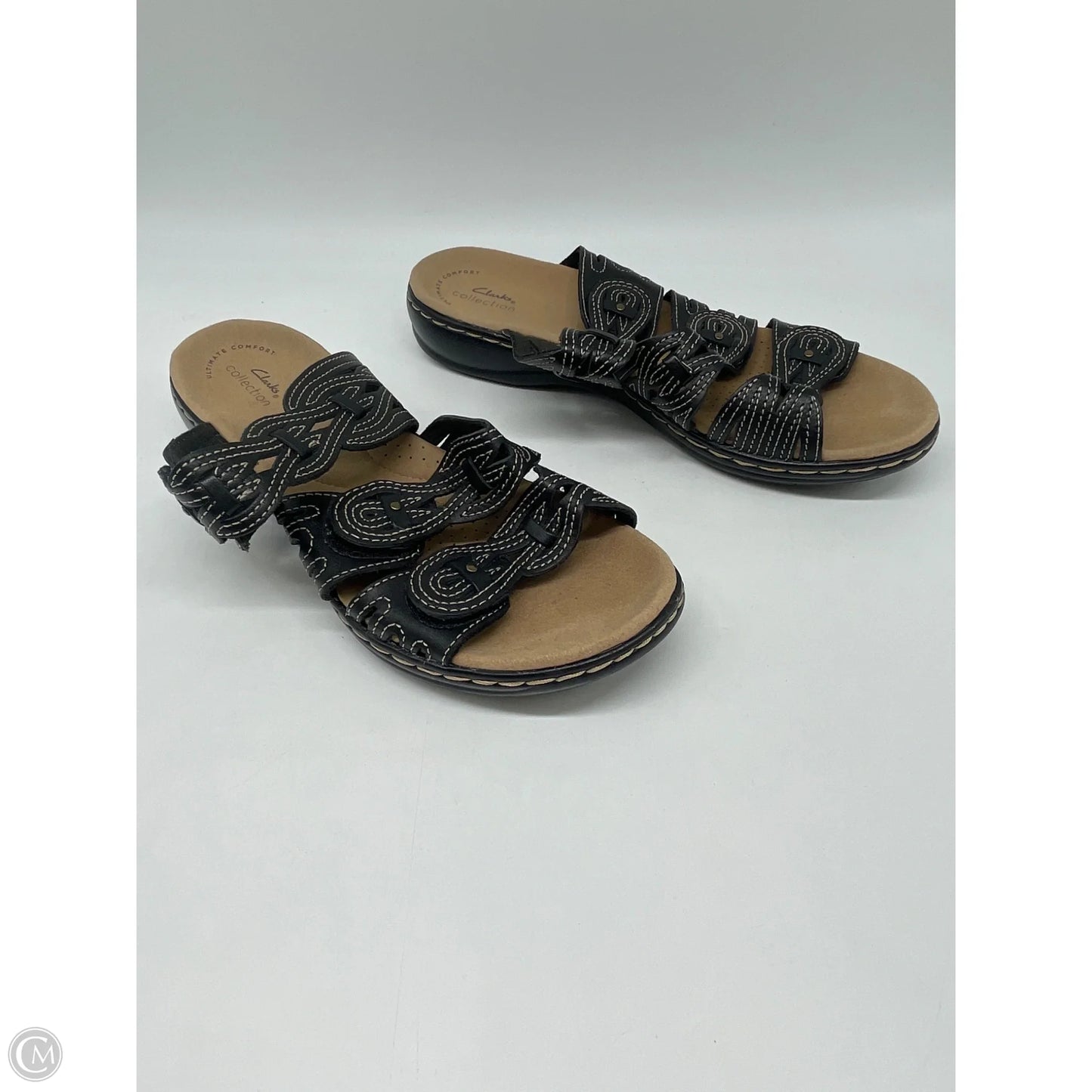 Sandals Flats By Clarks In Black, Size: 8.5