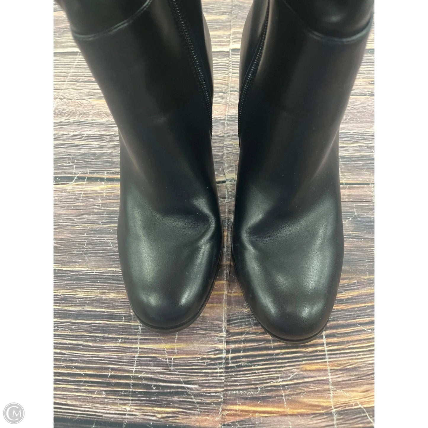 Boots Mid-calf Heels By Clothes Mentor In Black, Size: 7