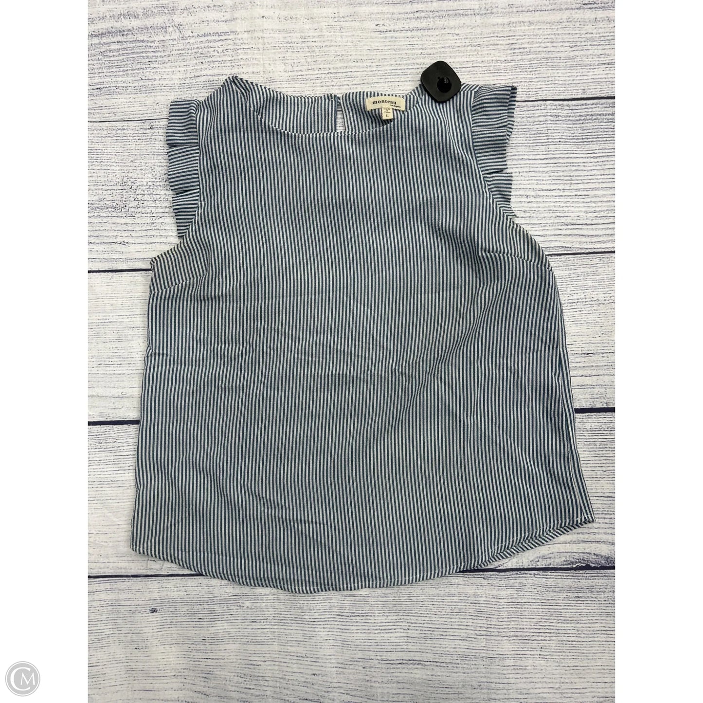 Top Short Sleeve By Monteau In Blue, Size: L