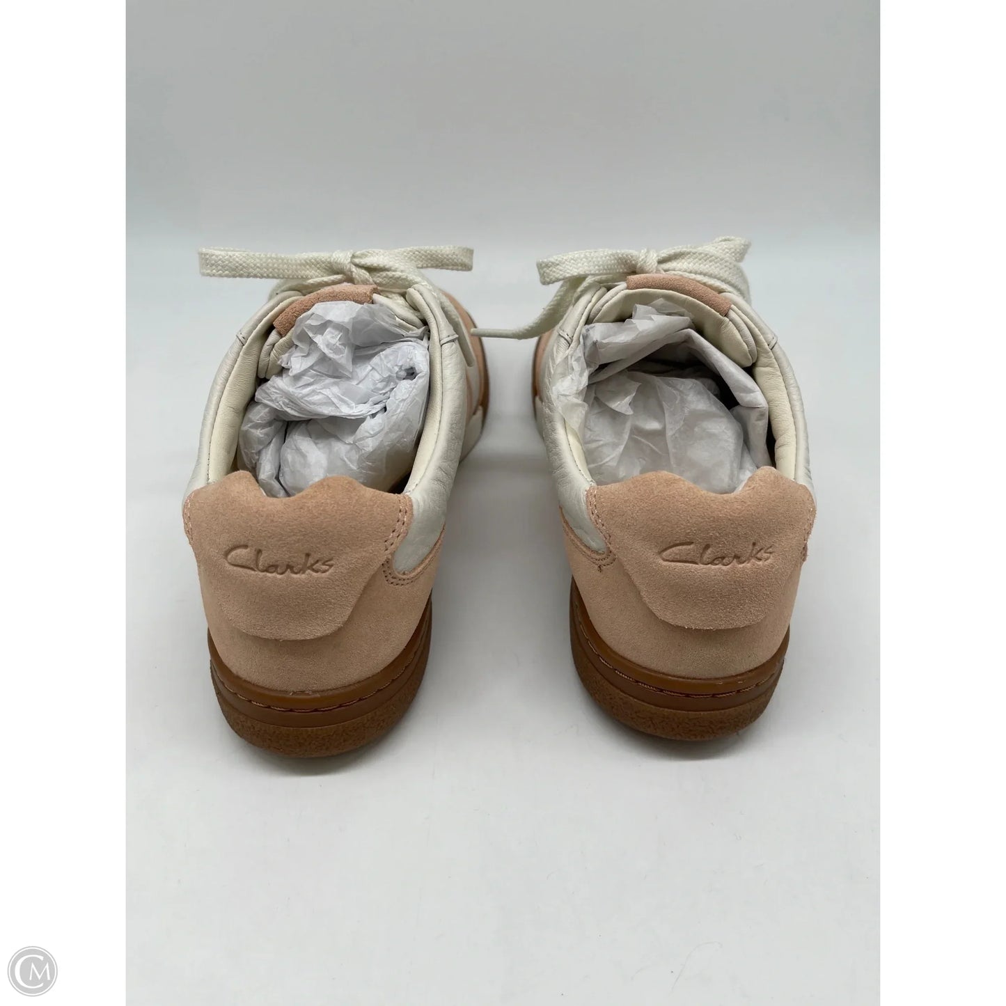 Shoes Sneakers By Clarks In Cream & Pink, Size: 10