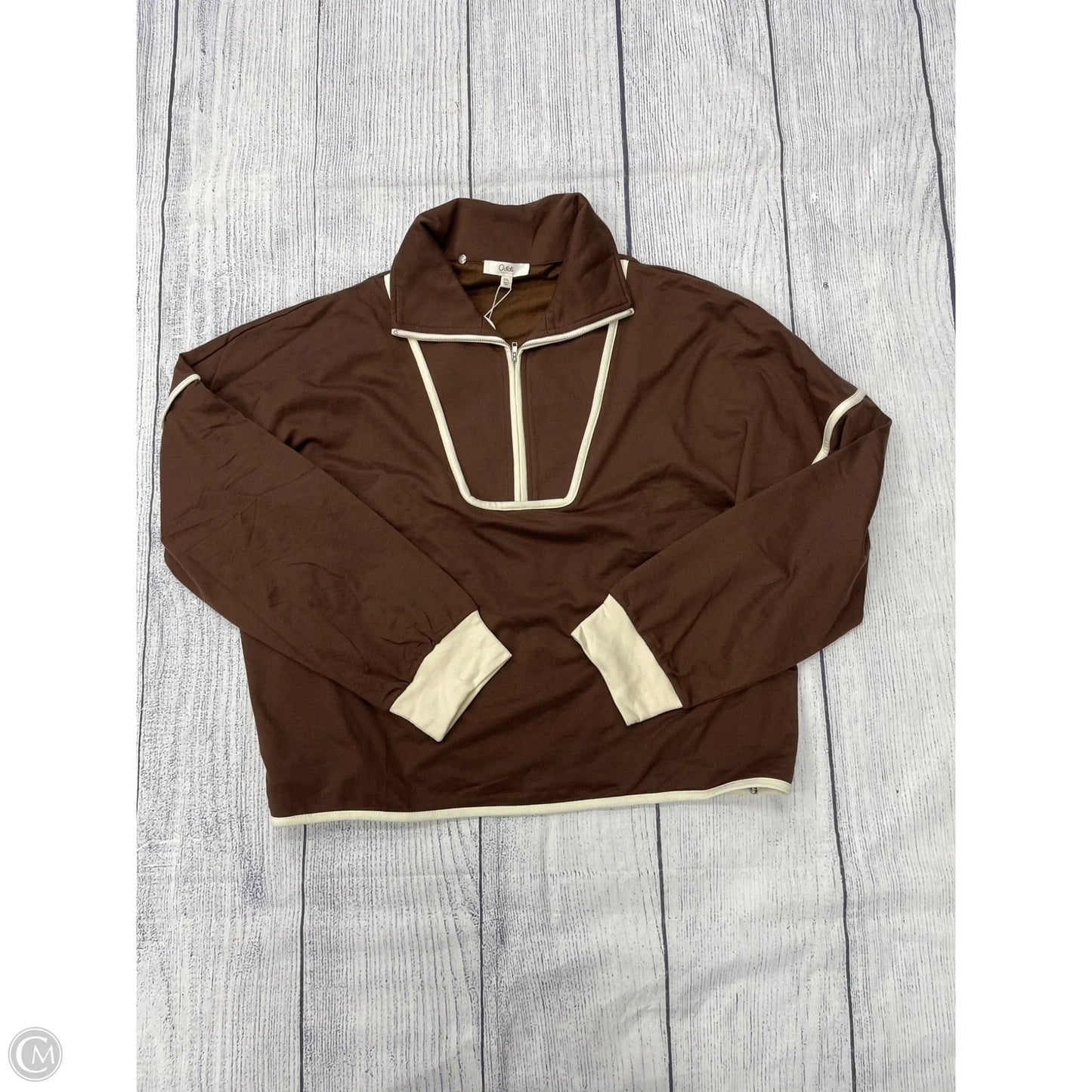 Sweatshirt Collar By Oddi In Brown, Size: 2x