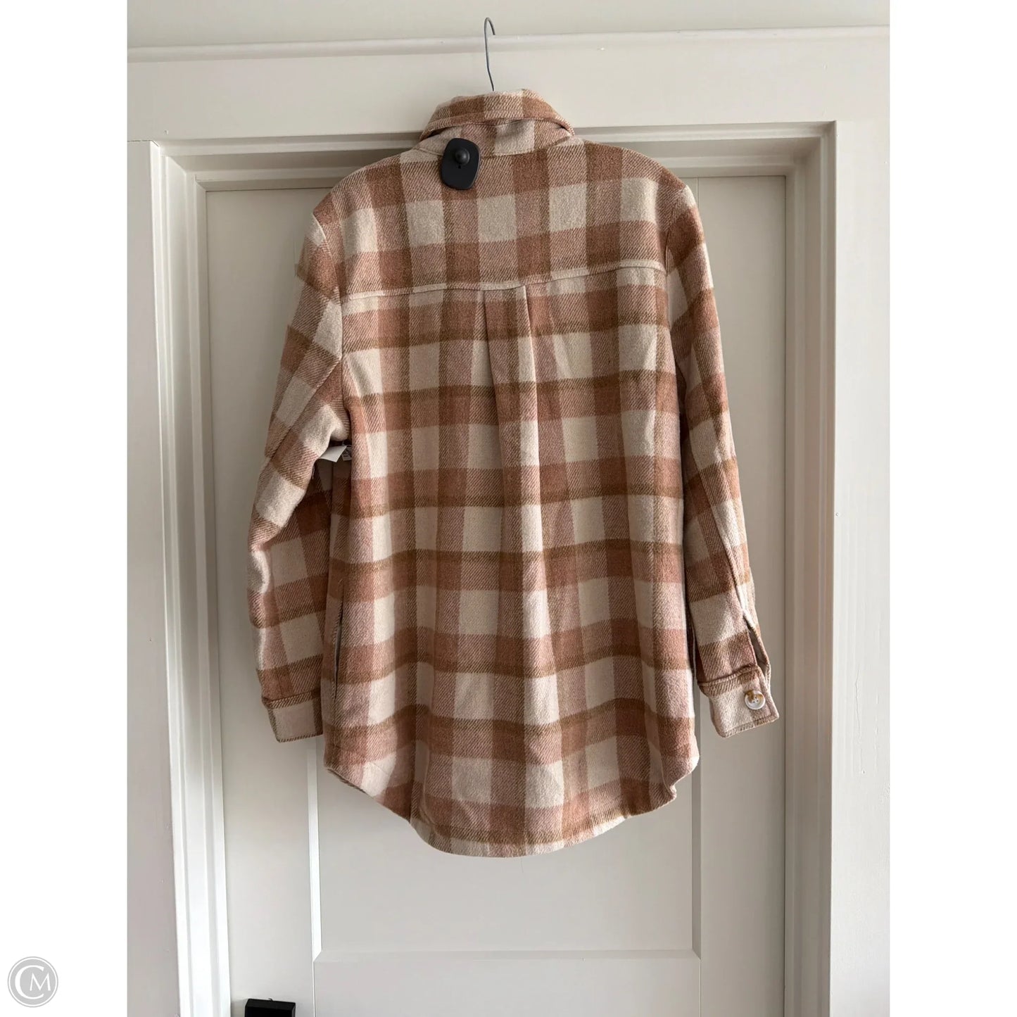 Jacket Shirt By Carly Jean In Tan, Size: M