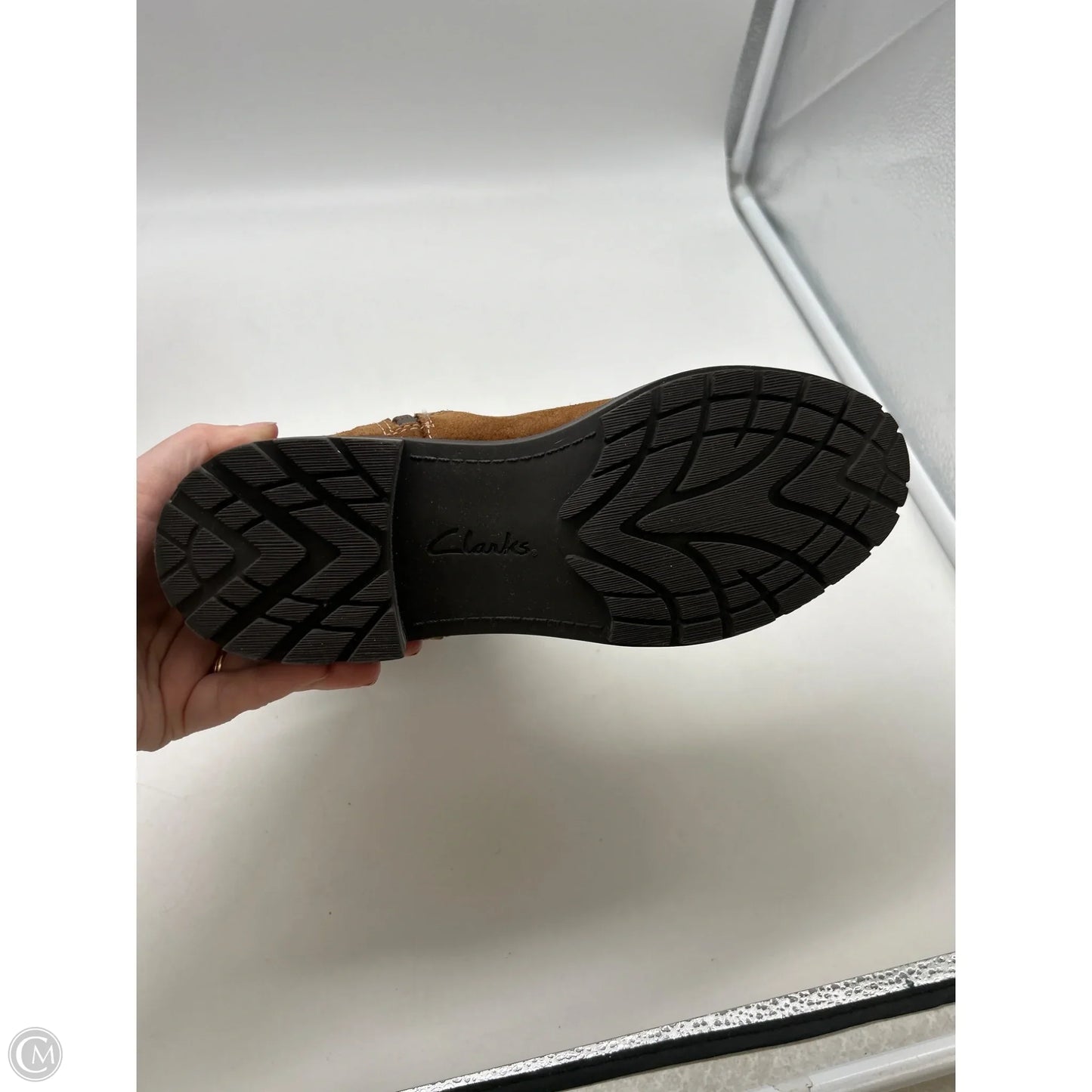 Boots Ankle Flats By Clarks In Brown, Size: 7