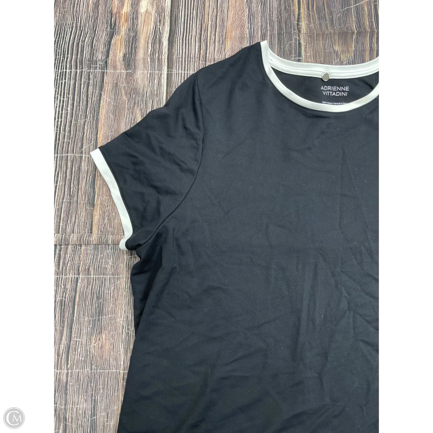 Top Short Sleeve By Adrienne Vittadini In Black, Size: 3x